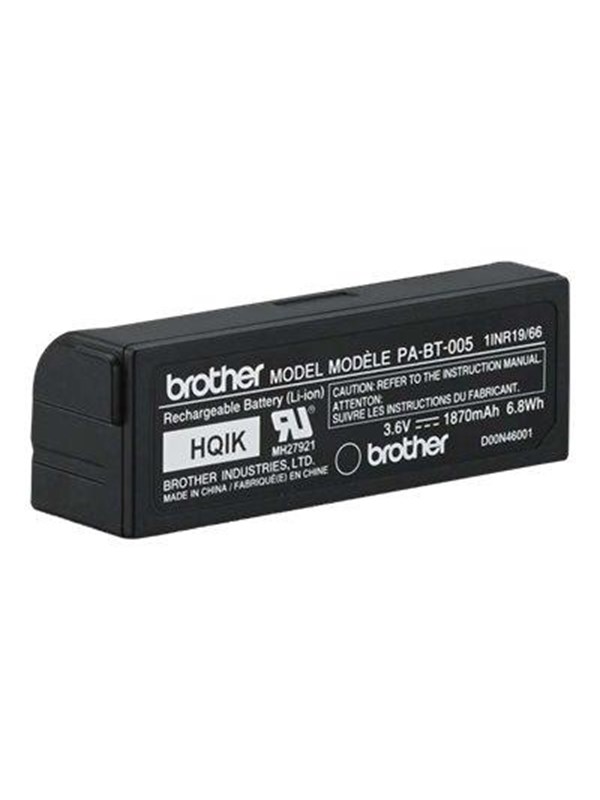 Brother PA-BT-005 - printer battery - Li-Ion - 1870 mAh - 6.8 Wh Voeding - ATX - 80 Plus