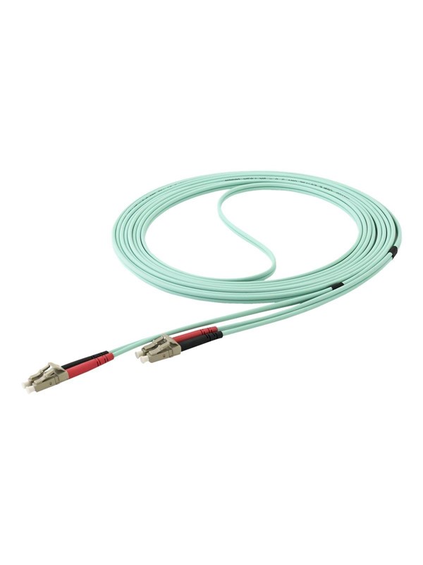 StarTech.com 5m Aqua OM4 Duplex Multimode Fiber Optic Cable- 50/125 - LC/LC - network cable - 5 m - aqua - Blauw - 5m