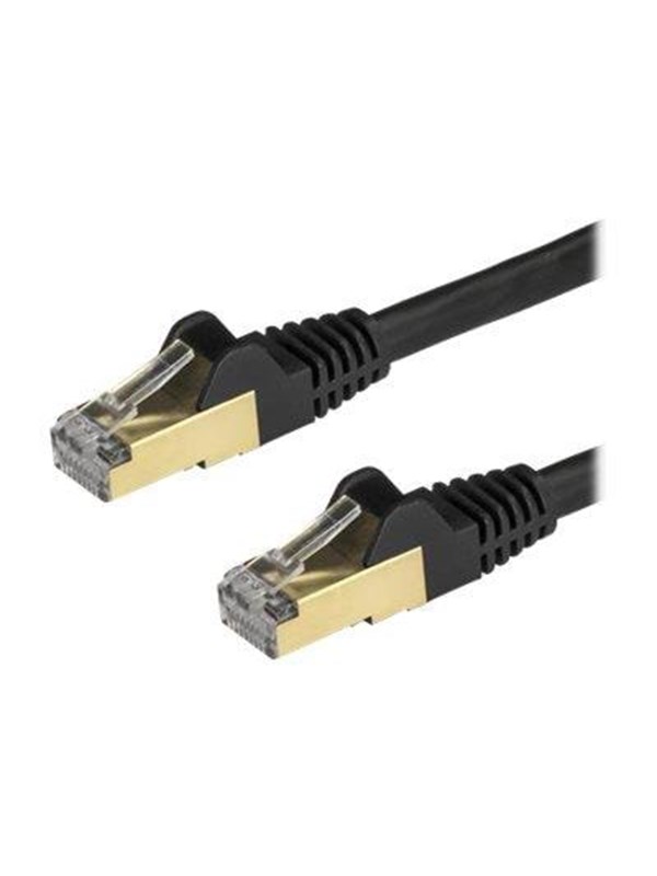 StarTech.com 0.5m Zwart Cat6a / Cat 6a Shielded Ethernet Patch Cable 0.5 m - patch cable - 50 cm - Zwart - 0.5m