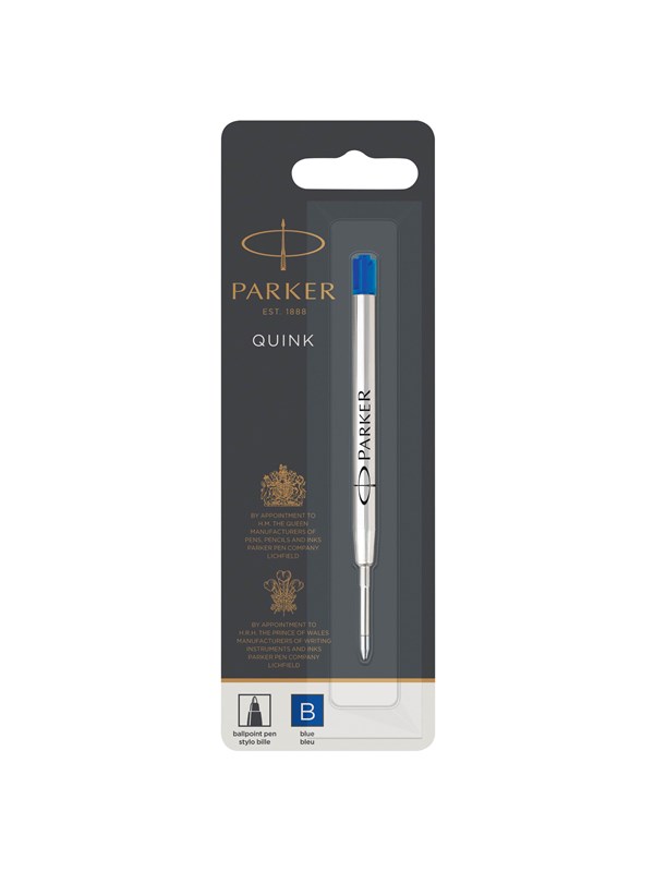 Parker Ballpen refill Quink B Blauw 1-Blister