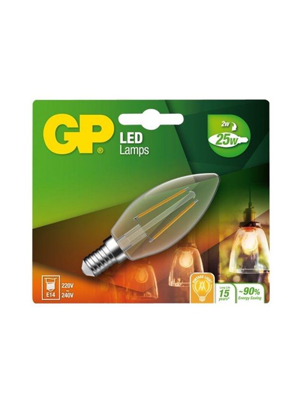 GP LED spot LED FILAMENT KAARSLAMP LED-lamp 2W E14 Kron E14