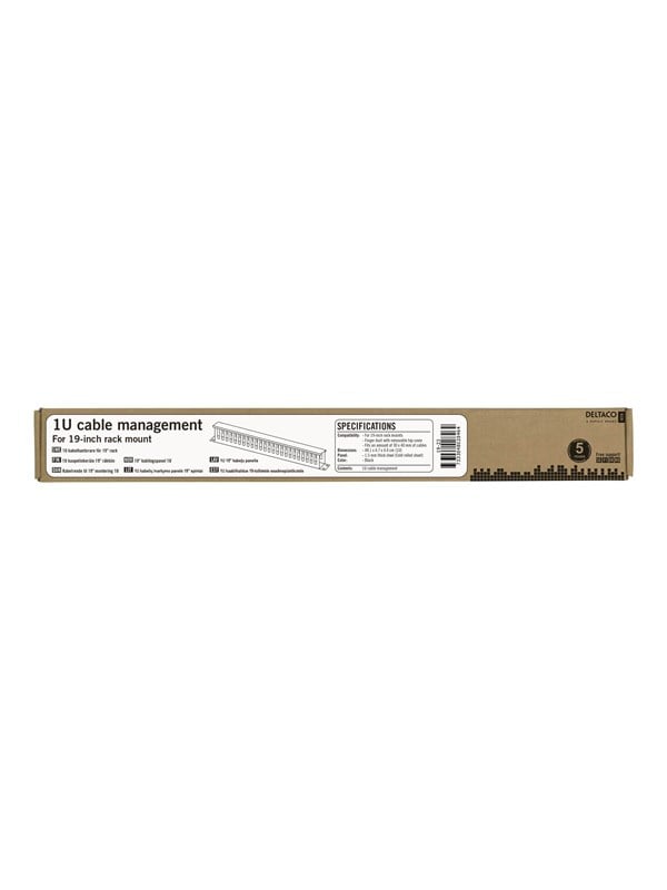 Deltaco 19" cable management metal finger duct a