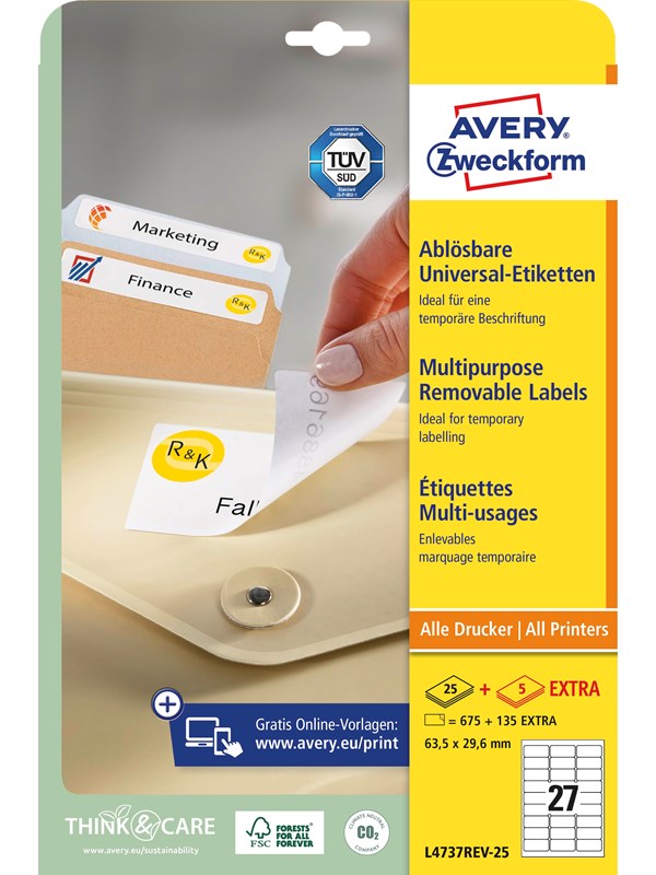 Avery Removable labels white
