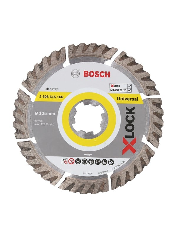 Bosch Accessories 2608615166 X-LOCK Diamanttrennscheibe Sta 125x22,23x1,6x10mm Universal Diamanten doorslijpschijf Diameter 125 mm 1 stuk(s)