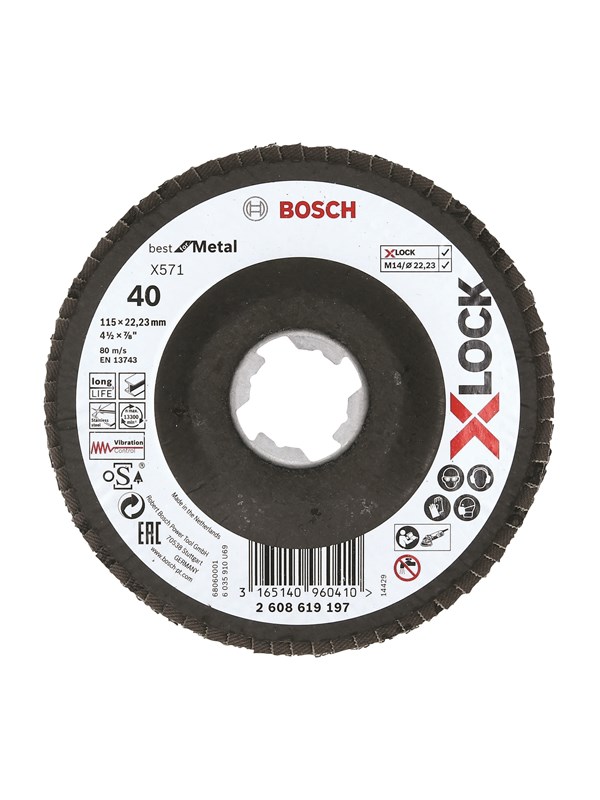 Bosch Accessories 2608619197 Lamellenschuurschijf Ø 115 mm Korrelgrootte: 40 1 stuk(s)