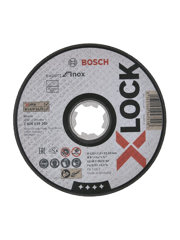 Bosch Accessories 2608619265 2608619265 Doorslijpschijf recht 125 mm 1 stuk(s) Inox