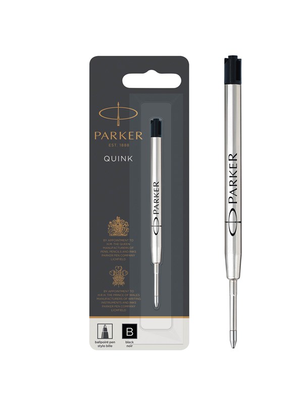 Parker Ballpen refill Quink B Zwart 1-Blister