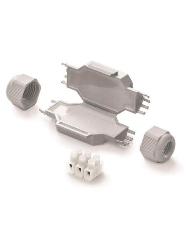 Waterdichte kabelkoppeling Doorloopmof IP68 max. 3x2,5qmm grijs