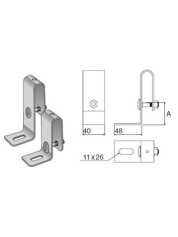 Wibe Muurbeugel 11/75 pre-galvanized