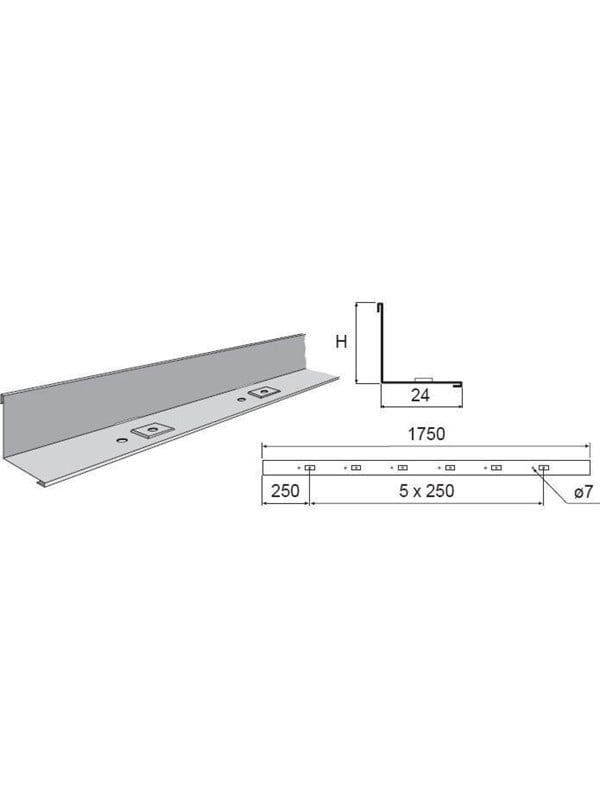 Wibe Div.strip 39/55 1.75m pre-galvanized