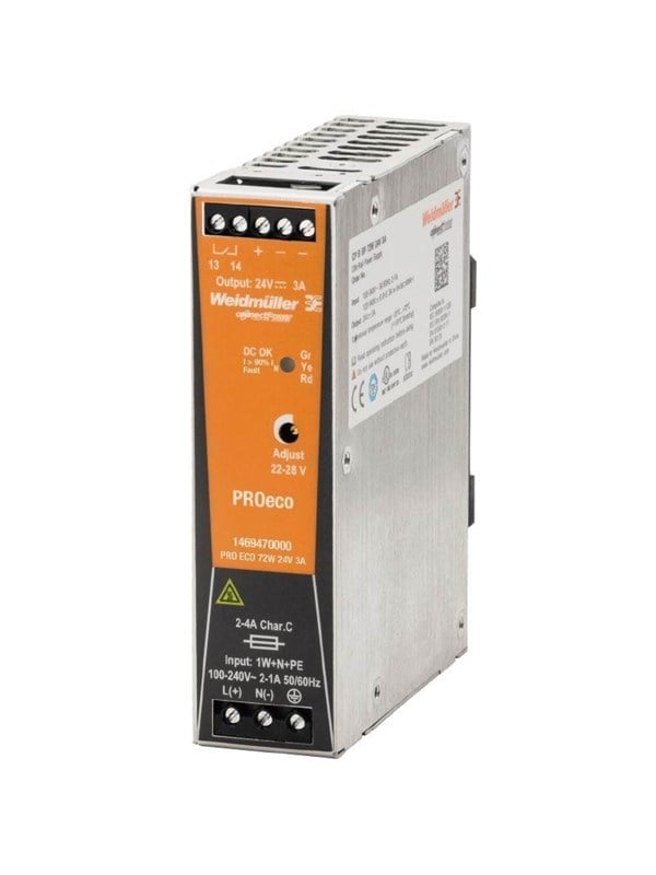 Weidmüller 1469470000 DIN-rail netvoeding 24 V/DC 3 A 72 W Aantal uitgangen:1 x Inhoud 1 stuk(s)