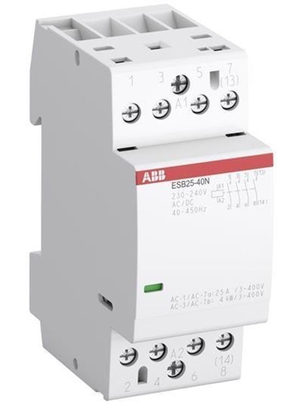 ABB Esb25-40n-01 installation contactor 4no/0nc 24 v ac/dc