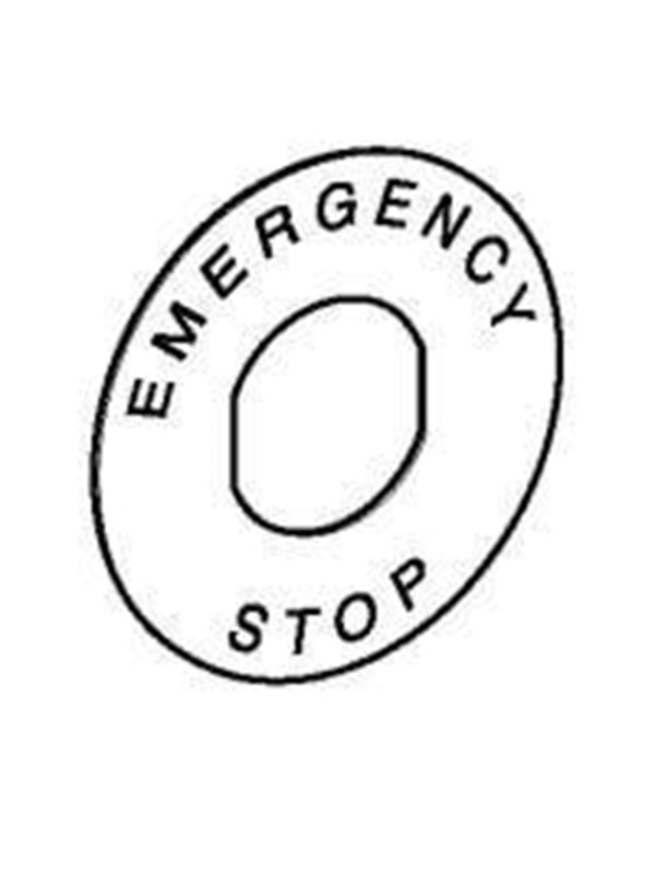 Schneider Electric E. stop legend plate