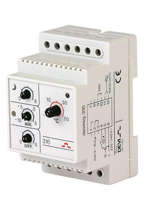 Danfoss Thermostat devireg 316 inclusiv 3m Sensorkabel