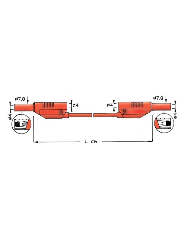 Elma Instruments Test lead - 2711 Rood 100cm