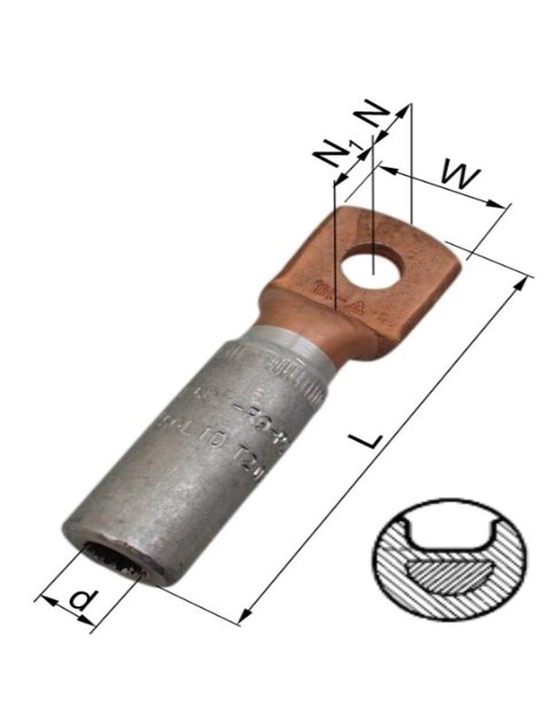 Elpress Alcu-terminal akk150-10 150mm2 sm/rm m10