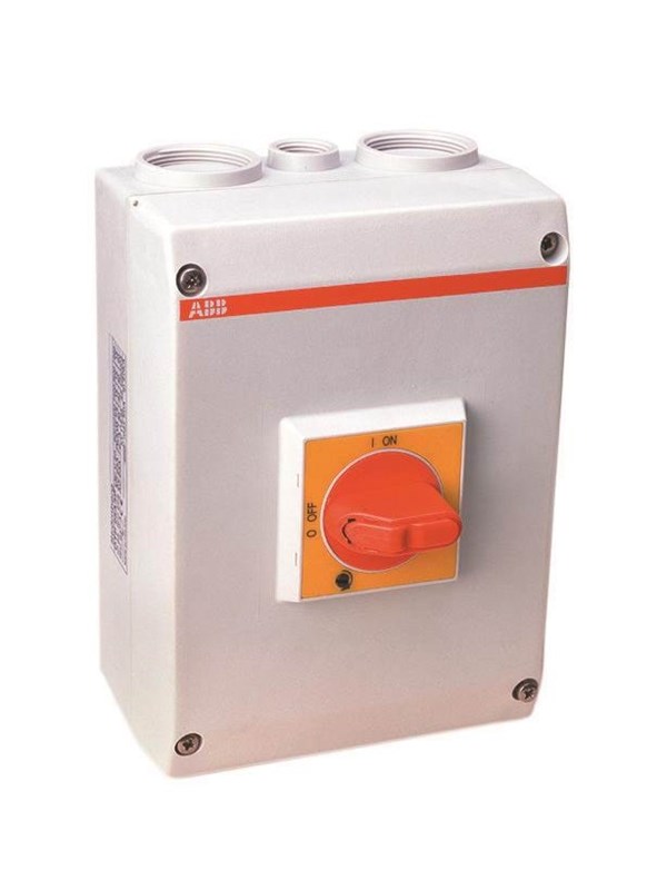 ABB Safety switch 63a 3-phase + neutral + earth red/yellow handl