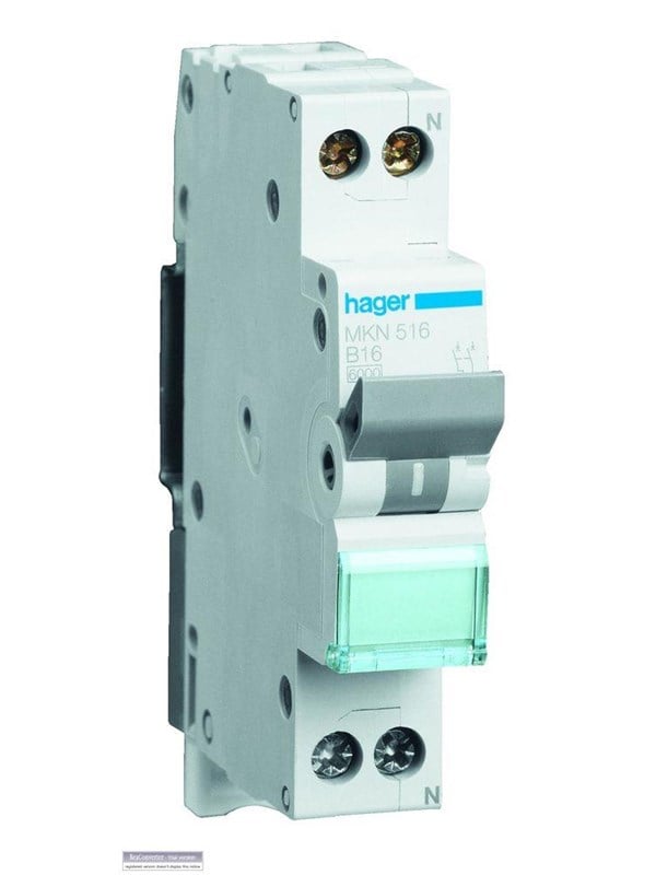 Hager Miniature circuit breaker mcb 1p+n 6ka c-10a