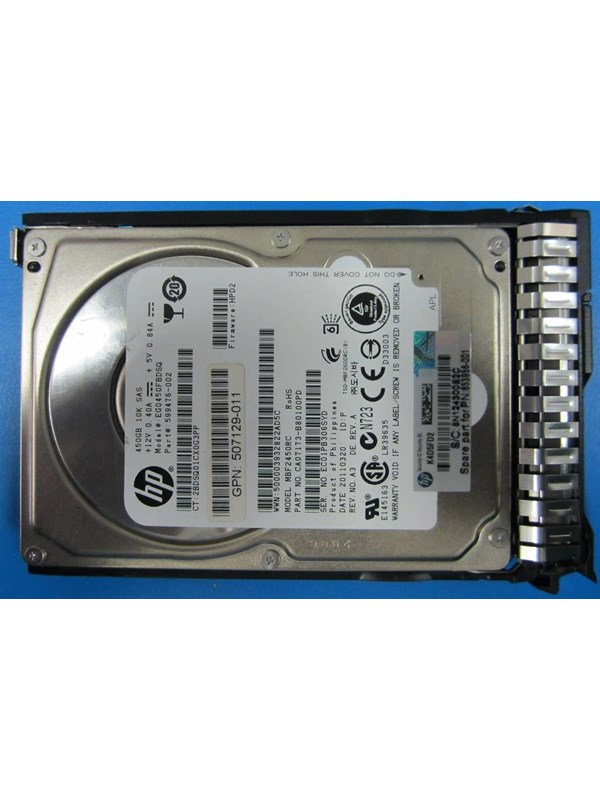 HP E Dual Port Enterprise - 450GB - Harde schijf - 653956-001 - SAS2 - 2.5"