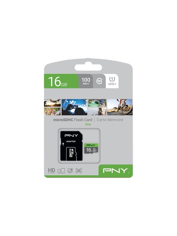 Micro SD geheugenkaart met adapter PNY Elite C10