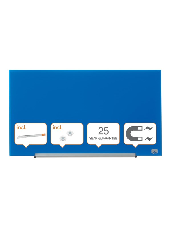 Nobo Impression Pro Glass Magnetic Whiteboard 31" 68x38cm Blue