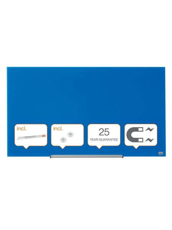 Nobo Impression Pro Glass Magnetic Whiteboard 45" 100x56cm Blue