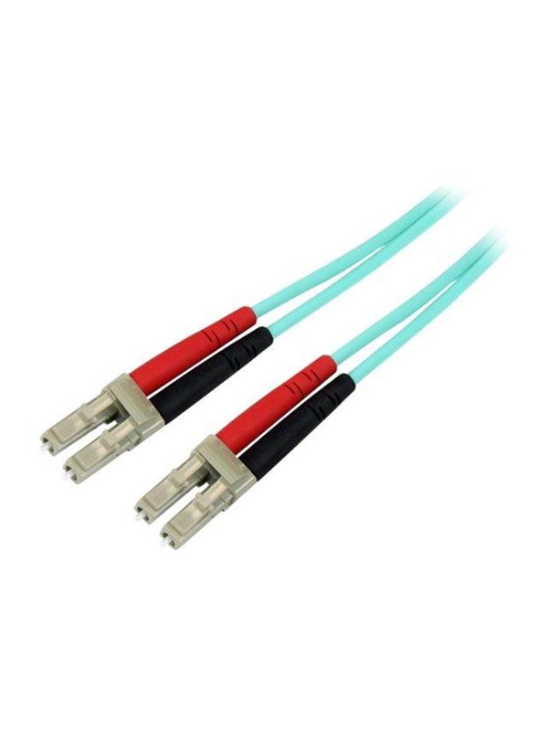 StarTech.com 15m OM3 LC to LC Multimode Duplex Fiber Optic Patch Cable - patch cable - 15 m - aqua - Blauw - 15m