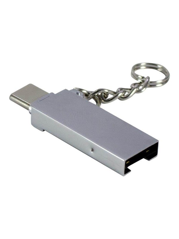 Inter-Tech 88885469 geheugenkaartlezer USB 2.0 Type-A/Type-C Intern Zink