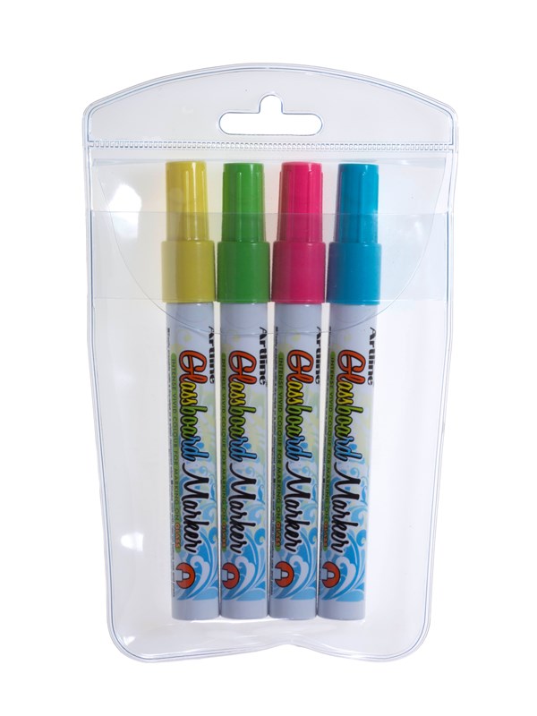 Artline EPG-4/4W2 Glassboard Marker set Green Pink Yello