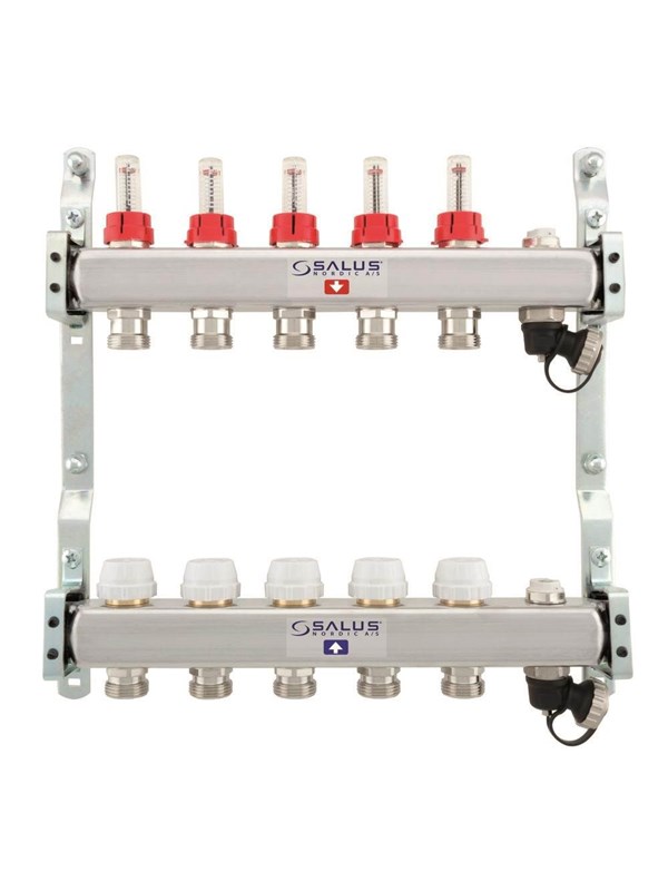 Salus Floor heating manifold 7 slings with flowmeter