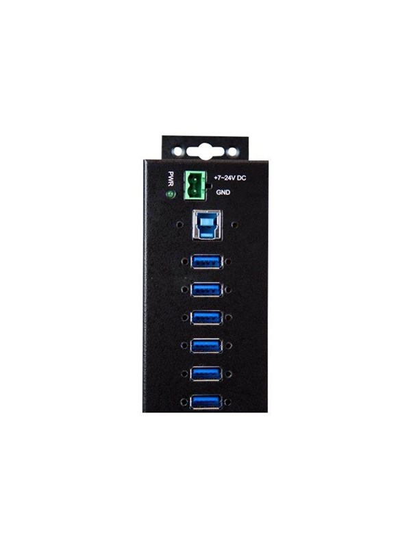 StarTech.com 10-Port Industrial USB 3.0 Hub with External Power Adapter - hub - 10 ports USB hub - 10 - USB 3.2 - Zwart