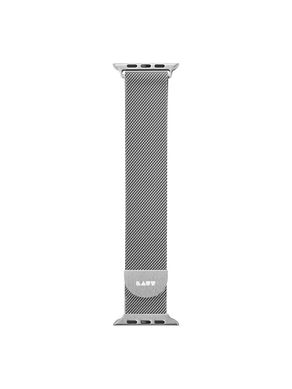 LAUT Steel Loop Roestvrij Staal Bandje voor Apple Watch Series 7 (41mm) - Zilver