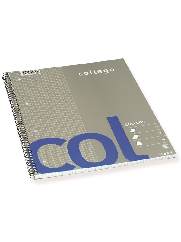 Bantex Col College Pad Squared Punched Holes A4