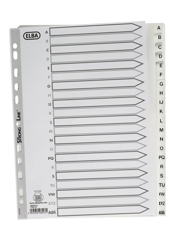 Oxford Strong-Line®Index A4 White Pp A-Å (Danish Alphabet) White
