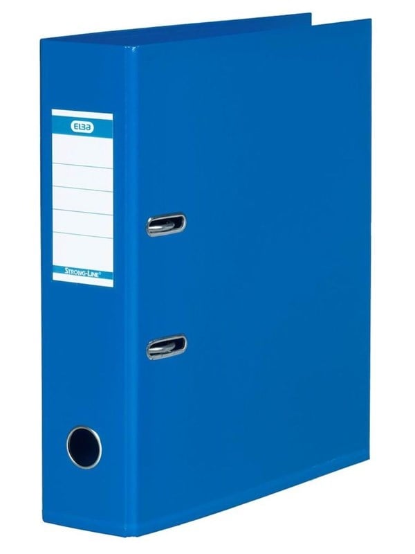 ELBA "Strong-Line" Lever Arch File PP exchangeable spine label C.Blue A4 8 cm