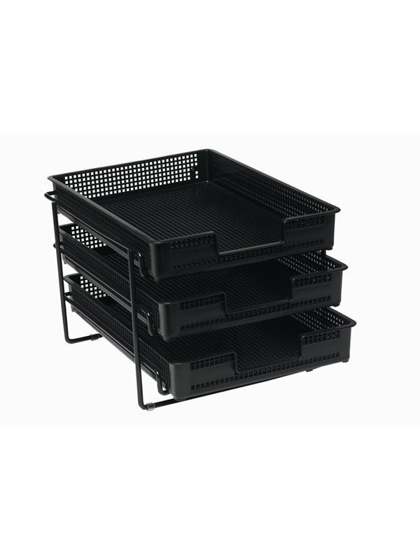 Bantex Orth Reflex Stand With 3 A4 Letter Trays Black