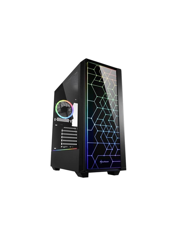 Sharkoon RGB LIT 100 - middelgrote toren - ATX - Case - Miditower - Zwart