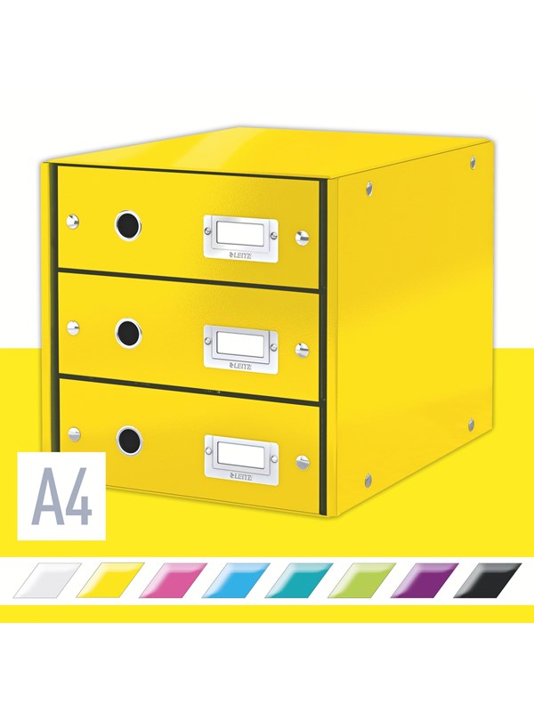 Leitz Click & Store WOW Ladekast (3 laden) Geel