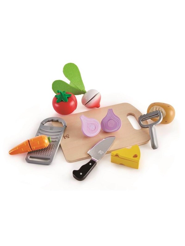 Hape Cooking Essentials – Speelgoed Keukenset met Snijplank en Groenten, 10-delig, vanaf 3 jaar
