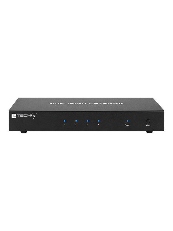 IC INTRACOM techly 4 Port DisplayPort 1.2 KVM Schakelaar with Hub and audio