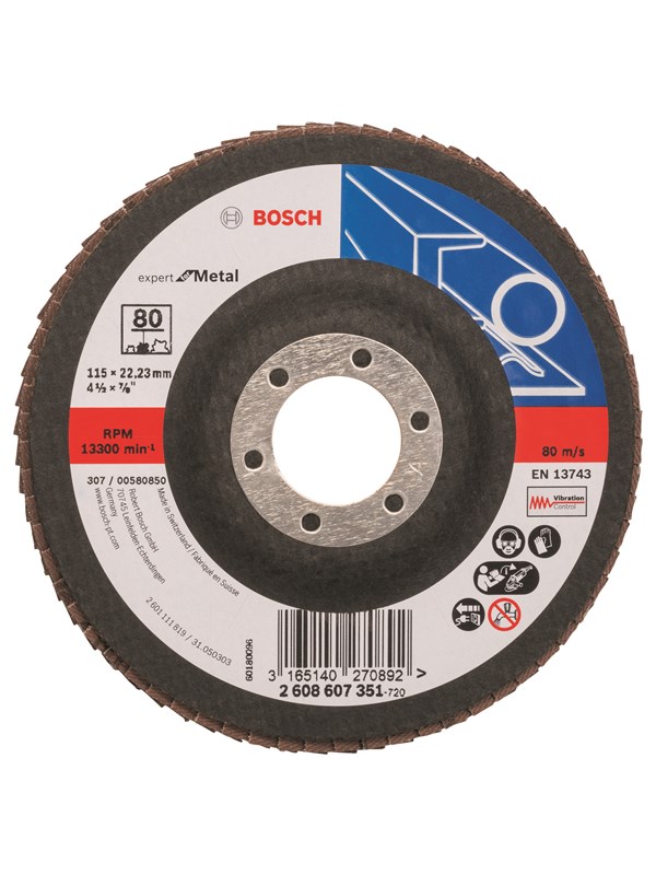 Bosch LAMELSLIBESKIVE B:M Ø115X22MM K80 FLAD
