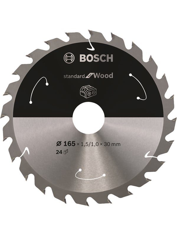 Bosch PRO Wood snoerloos zaagblad voor cirkelzagen 165 x 1,5 x 30 mm - 2608837688