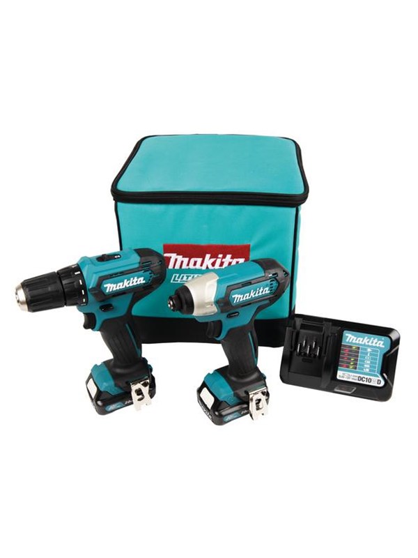 MAKITA CLX224A COMBOSET - ACCUBOOR DF333 + SLAGSCHROEVER TD110 12V 2.0AH LI-ION IN OPBERGTAS