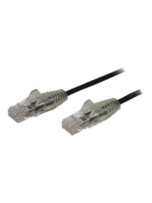 StarTech.com 2.5m CAT6 Cable - Zwart Slim CAT6 Patch Cord - Snagless - LSZH - patch cable - 2.5 m - Zwart - Zwart - 2.5m
