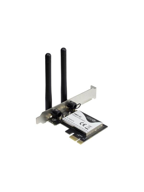 Inter-Tech DMG-32 | Interne WLAN-adapter | PCIe x1 | Wi-Fi 5 (802.11ac) | Dual-band 2,4 & 5 GHz | 650 Mbps | 2x 2dBi antennes
