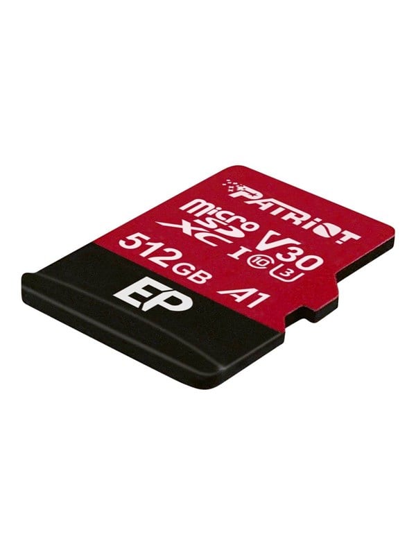 PATRIOT EP PRO carte micro SDXC 512 Go A1 V30 U3 CL10 Adaptateur