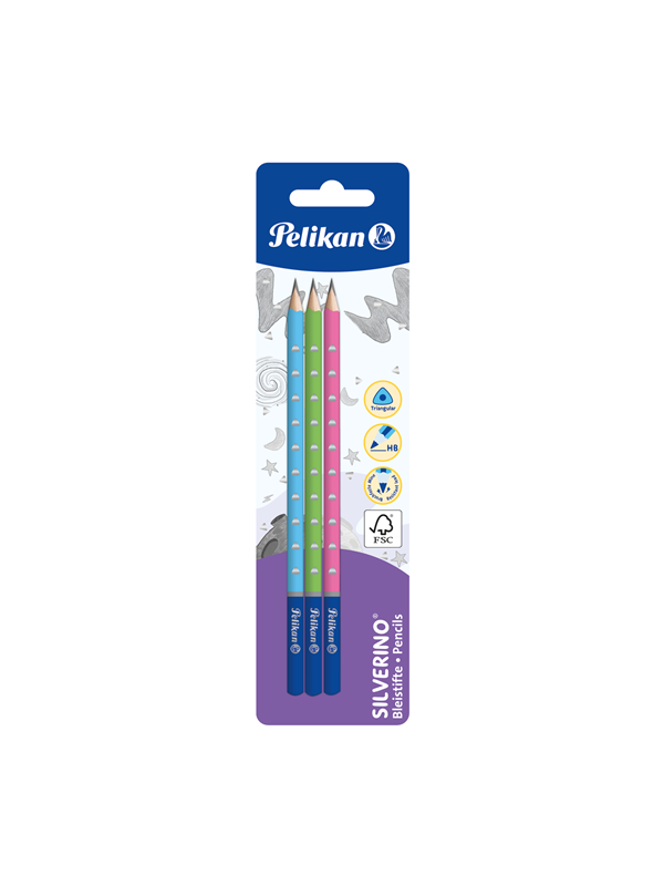 Pelikan Graph.Penc.School HB triang..3/Bac FSC SILVERINO