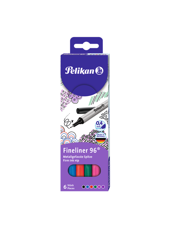 Pelikan Fineliner 96 assorted in 6pcs.-wallet