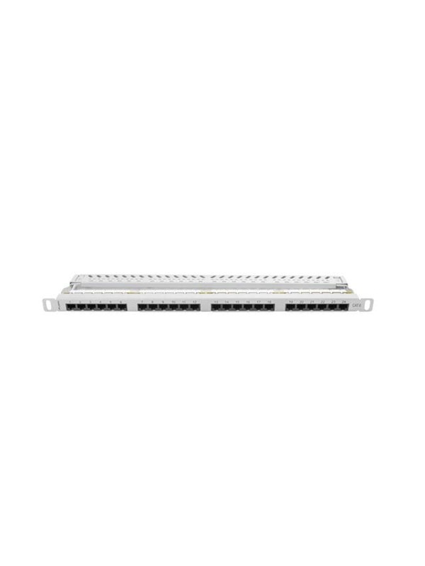 Lanberg Serie - Patch Panel - 24 Poort - 0.5U - Cat.6 - Grijs