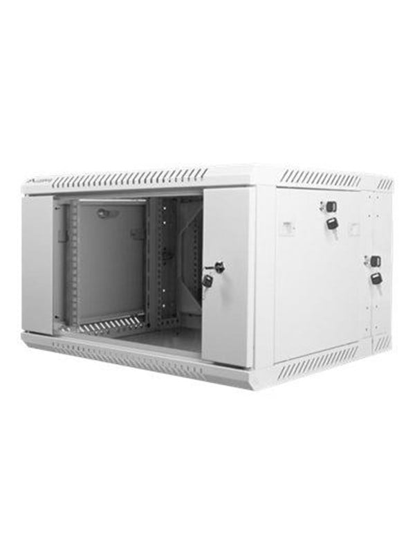 Lanberg - 19 Inch Dubbele Sectie Wandrack - 6U - 600 x 600 mm - Grijs - Zelfmontage Rackkast
